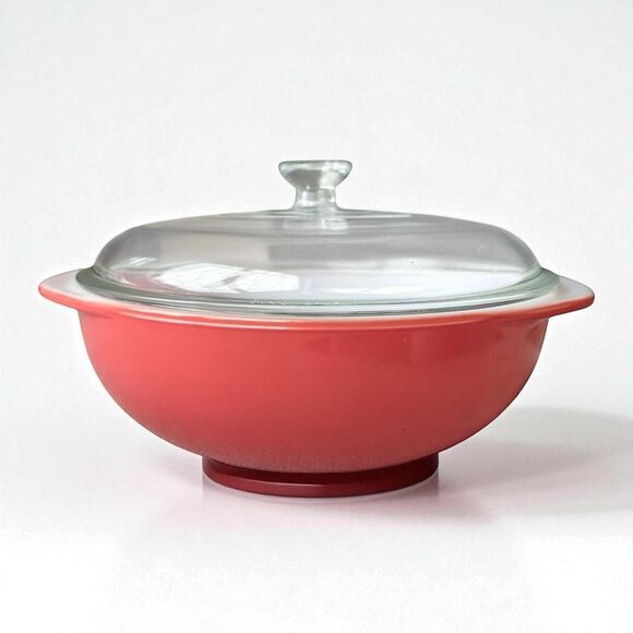 Vintage Pyrex 2.5 Qt Casserole Dish with Lid – Red/Coral - Picture 1 of 7